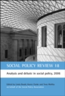 Image for Social Policy Review 18: Analysis and debate in social policy, 2006
