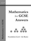 Image for Maths for GCSE, Foundation the Basics Answer Book Inc CD-ROM (A*-G Resits)