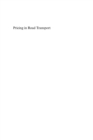 Image for Pricing in road transport: a multi-disciplinary perspective