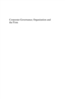 Image for Corporate governance, organization and the firm: co-operation and outsourcing in the global economy