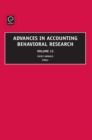 Image for Advances in accounting behavioral research. : Volume 12