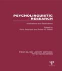 Image for Psycholinguistic Research (PLE: Psycholinguistics)