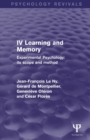 Image for Experimental psychology its scope and methodVolume IV,: Learning and memory