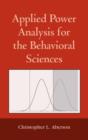 Image for Applied power analysis for the behavioral sciences