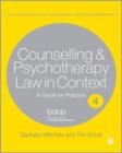 Image for Counselling and psychotherapy  : law in context