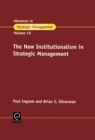 Image for The New Institutionalism in Strategic Management