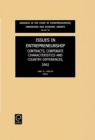 Image for Issues in Entrepreneurship : Contracts, Corporate Characteristics and Country Differences