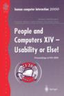 Image for People and Computers XIV — Usability or Else!