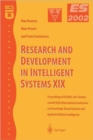 Image for Research and development in intelligent systems XIX  : proceedings of ES2002, the twenty-second SGAI International Conference on Knowledge Based Systems and Applied Artificial Intelligence