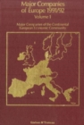 Image for Major Companies of Europe : v. 1 : Major Companies of the Continental European Community