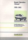 Image for Range Rover Repair Operation Manual 1970-1985