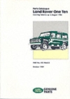 Image for Land Rover One Ten Parts Catalogue : Up to August 1986