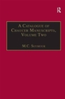 Image for A Catalogue of Chaucer Manuscripts