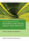 Image for Understanding Research for Social Policy and Practice