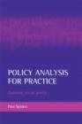Image for Policy Analysis for Practice