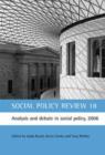 Image for Social policy review18,: Analysis and debate in social policy, 2006