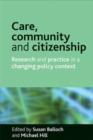 Image for Care, community and citizenship