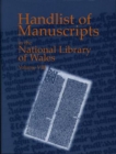 Image for Handlist of Manuscripts in the National Library of Wales Volume VIII