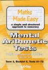 Image for Mental Arithmetic Tests Pupil Response Booklets Year 3 : Tests 61-72 : Yeaer 3, Term 3, Book 6