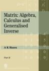 Image for Matrix : Algebra, Calculus and Generalized Inverse (Part II)