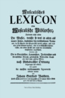 Image for Musicalisches Lexicon Ober Musicalische Bibliothec (Faksimile 1732 - Musikalisches Lexikon Oder Musikalische Bibliotek).