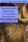 Image for Reading English Renaissance