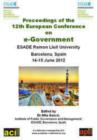 Image for Proceedings of the 12th European Conference on eGovernment: ECEG 2012