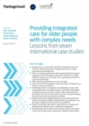 Image for Providing intergrated care for older people with complex needs