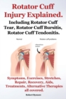 Image for Rotator Cuff Injury Explained. Including Rotator Cuff Tear, Rotator Cuff Bursitis, Rotator Cuff Tendonitis. Symptoms, Exercises, Stretches, Repair, Recovery, Aids, Treatments, Alternative Therapies al