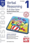 Image for 11+ Verbal Reasoning Year 3/4 GL &amp; Other Styles Testbook 1 : Standard 20 Minute Tests