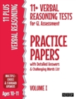 Image for 11+ Verbal Reasoning Tests for GL Assessment Practice Papers with Detailed Answers &amp; Challenging Words List : Volume I (Ages 10-11)