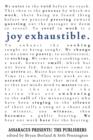 Image for Joy Exhaustible: Assaracus Presents the Publishers