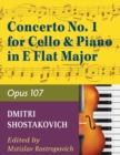Image for Concerto No. 1, Op. 107 By Dmitri Shostakovich. Edited By Rostropovich. For Cello and Piano Accompaniment. 20th Century. Difficulty : Difficult. Instrumental Solo Book. Composed 1959.