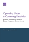 Image for Operating Under a Continuing Resolution