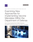 Image for Examining New Approaches for Implementing Vaccine Mandates Within the Department of Defense : How Lessons Learned from Covid-19 Vaccine Mandates Could Improve Future Vaccination Campaigns