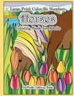 Image for Large Print Color By Numbers Horses Coloring Book For Adults