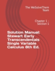 Image for Solution Manual : Stewart Early Transcendentals Single Variable Calculus 8th Ed.: Chapter 1 - Section 1