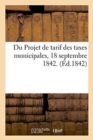 Image for Du Projet de Tarif Des Taxes Municipales