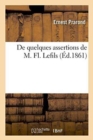 Image for de Quelques Assertions de M. Fl. Lefils