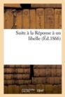 Image for Suite A La Reponse A Un Libelle