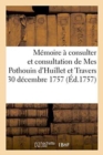 Image for Memoire A Consulter Et Consultation de Mes Pothouin d&#39;Huillet Et Travers