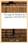 Image for Une Page de l&#39;Histoire Du 4 Septembre 1870