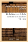 Image for de l&#39;Effet Moral de la Loi Sur La R?vision Des Listes
