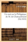 Image for Un Mot Sur La Philippique de M. de Chateaubriand