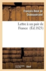 Image for Lettre ? Un Pair de France