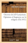 Image for Oeuvres de J-D Lanjuinais Opinions Et Fragmens Sur La Religion