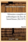 Image for Memoires Complets Et Authentiques Du Duc de Saint-Simon Tome 20