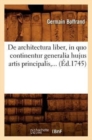 Image for de Architectura Liber, in Quo Continentur Generalia Hujus Artis Principalis (?d.1745)