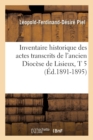 Image for Inventaire Historique Des Actes Transcrits de l&#39;Ancien Dioc?se de Lisieux, T 5 (?d.1891-1895)