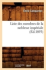 Image for Liste Des Membres de la Noblesse Imp?riale (?d.1893)